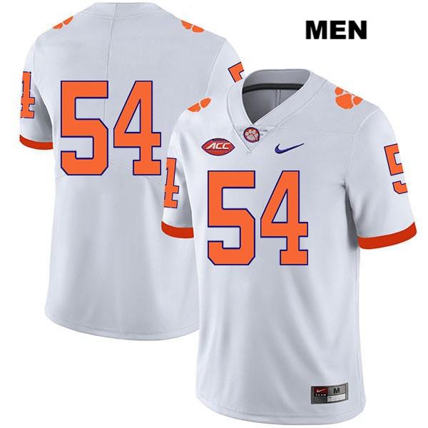 Men's Clemson Tigers #54 Mason Trotter Stitched White Legend Authentic Nike No Name NCAA College Football Jersey IOA4746WR